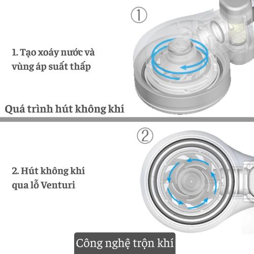 Vòi sen tắm mạ có nút dừng kết hợp công nghệ trộn khí Takagi (JSB025BM)