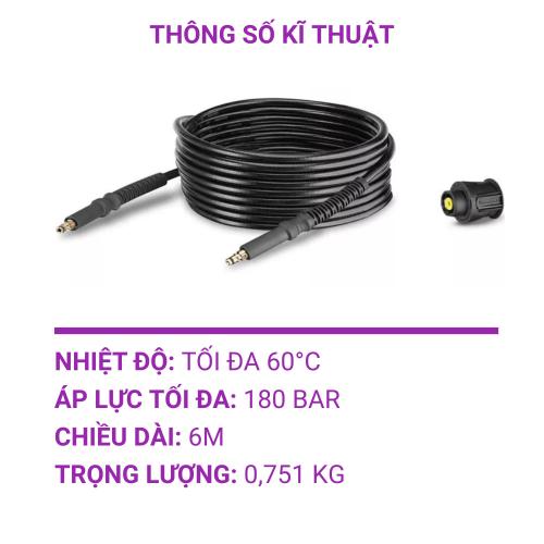 Dây Phun Áp Lực Nối Dài Karcher XH 6 Q 6m Sức Mạnh Bền Bỉ Tối Ưu Hiệu Năng Vệ Sinh Đỉnh Cao - 2 641-709 0