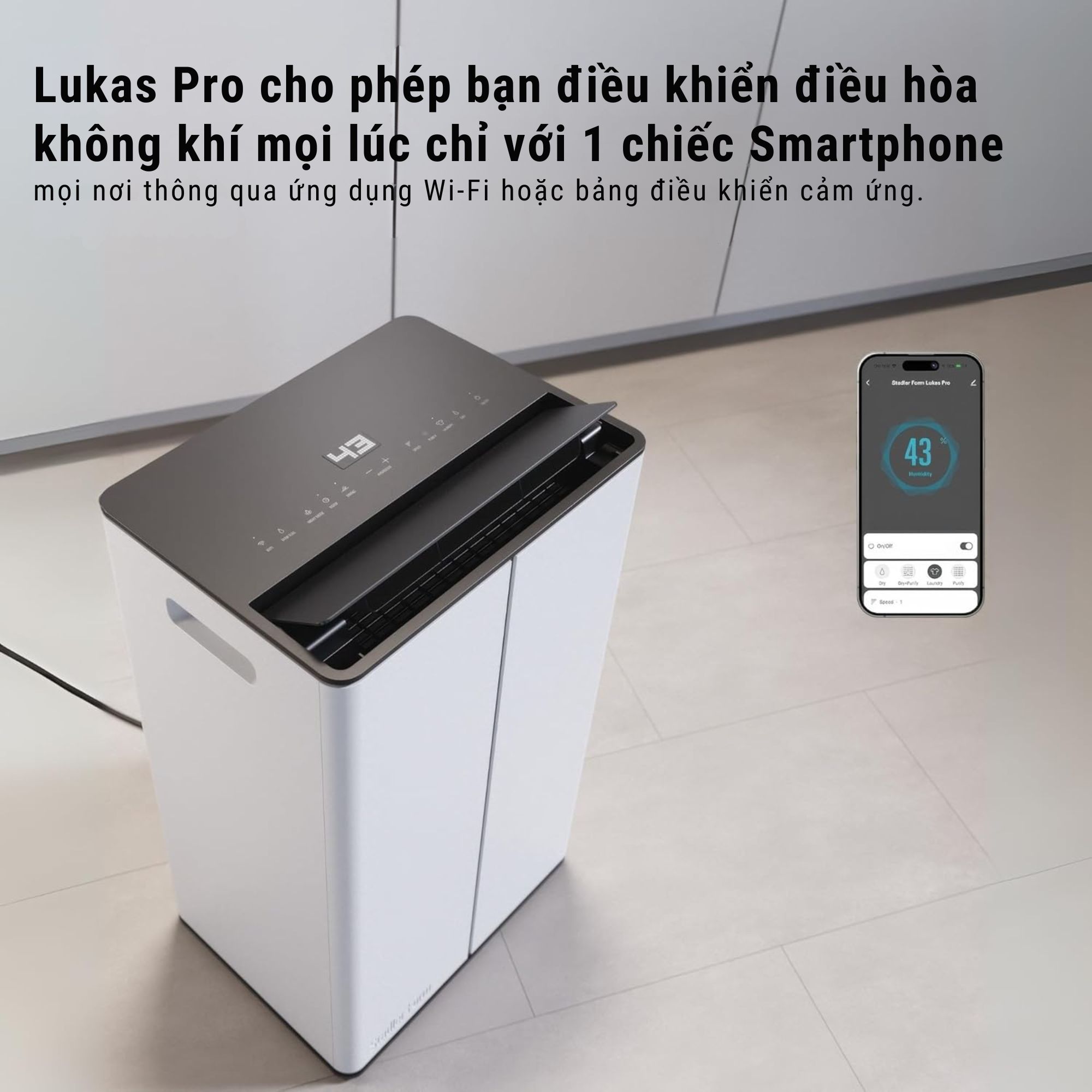 Máy Hút Ẩm Lọc Không Khí Đa Năng Stadler Form Lukas Pro 50L – Tiện Nghi Cho Mọi Gia Đình