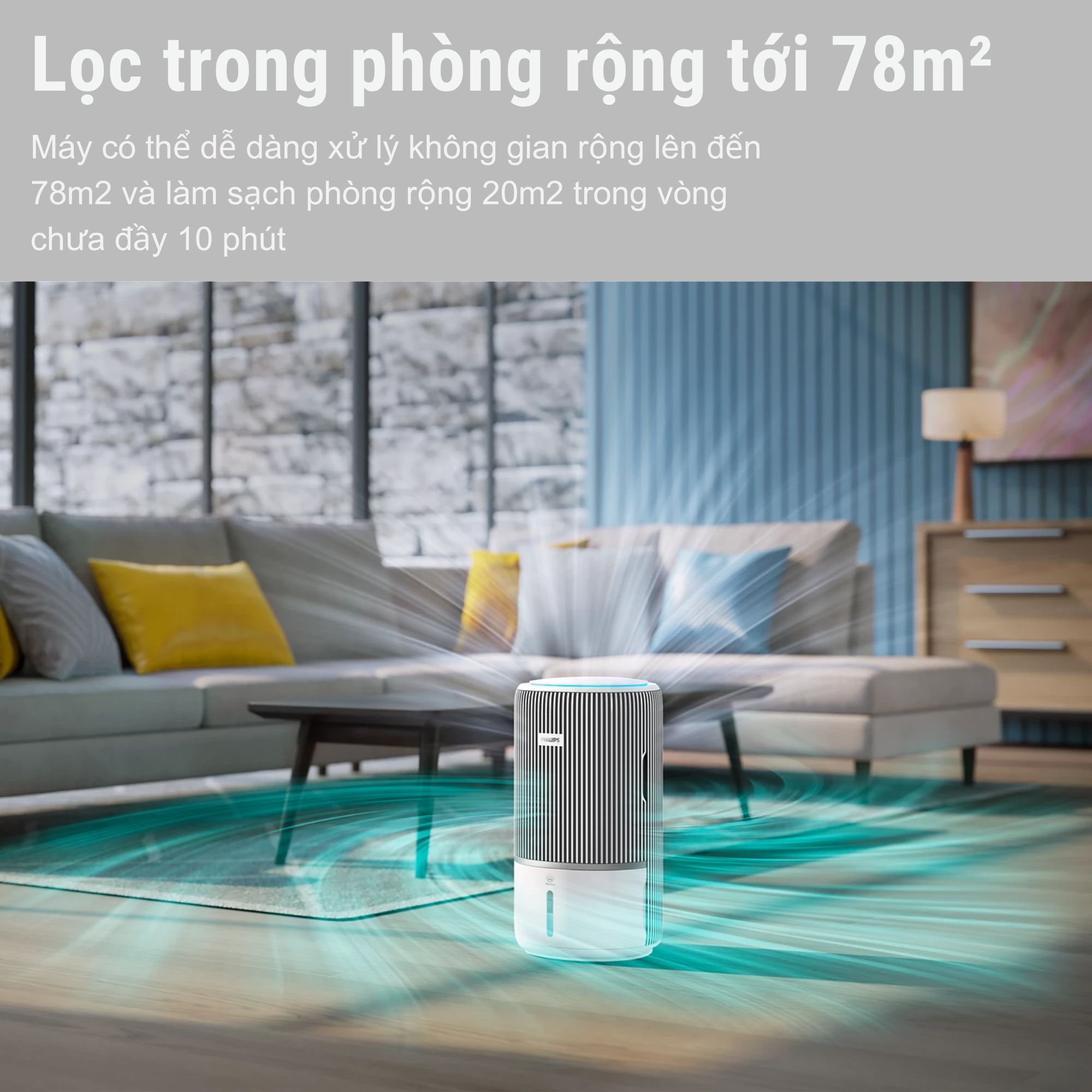 MÁY LỌC KHÔNG KHÍ TẠO ẨM 2IN1 PHILIPS AC3420 10