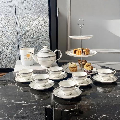 Bộ trà hoàng gia viền bạc Imperial thiết kế đậm nét châu Âu