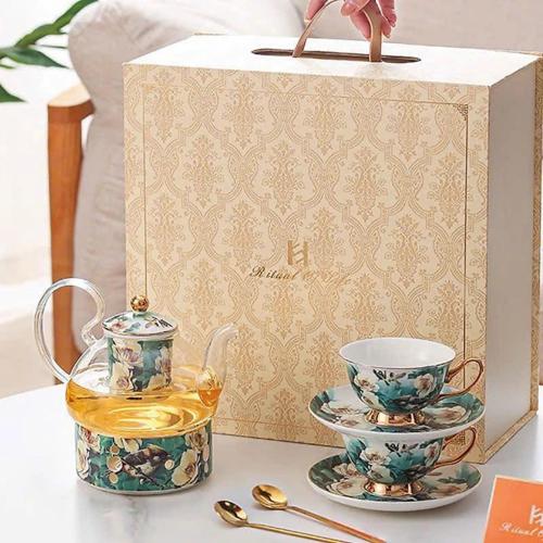 BỘ ẤM CHÉN SỨ CAO CẤP HOA VĂN CHIM - HOA NGHỆ THUẬT