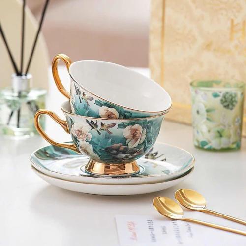 BỘ ẤM CHÉN SỨ CAO CẤP HOA VĂN CHIM - HOA NGHỆ THUẬT