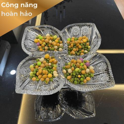 KHAY MỨT 4 CÁNH HOA PHA LÊ MÀI CHÂN CAO BOHEMIA