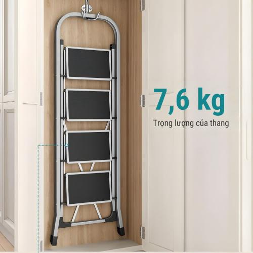 Thang Nhôm Gấp Gọn Cao Cấp 4 Bậc Songmics