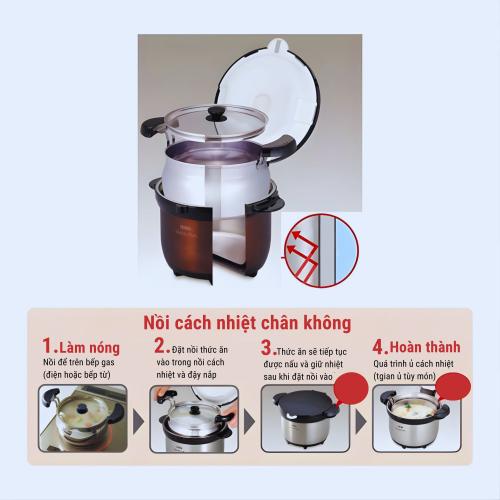 Nồi Ủ Thermos Nhật Bản 4 5L - Tiết Kiệm Năng Lượng Giữ Trọn Dinh Dưỡng