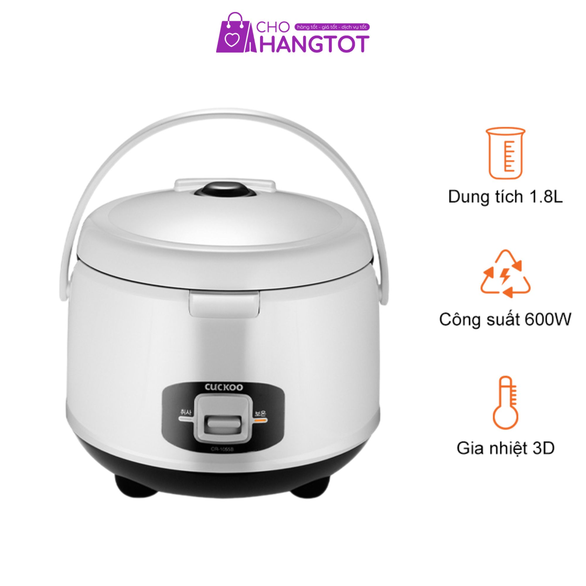 Nồi Cơm Cơ Cuckoo CR-1055B 1 8L Chính Hãng Công Nghệ 3D Chống Dính Tốt