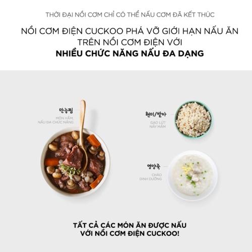 Nồi Cơm Điện Cao Tần Áp Suất CUCKOO CRP-HWF1000F 1 8L - Chuẩn Mực Dinh Dưỡng