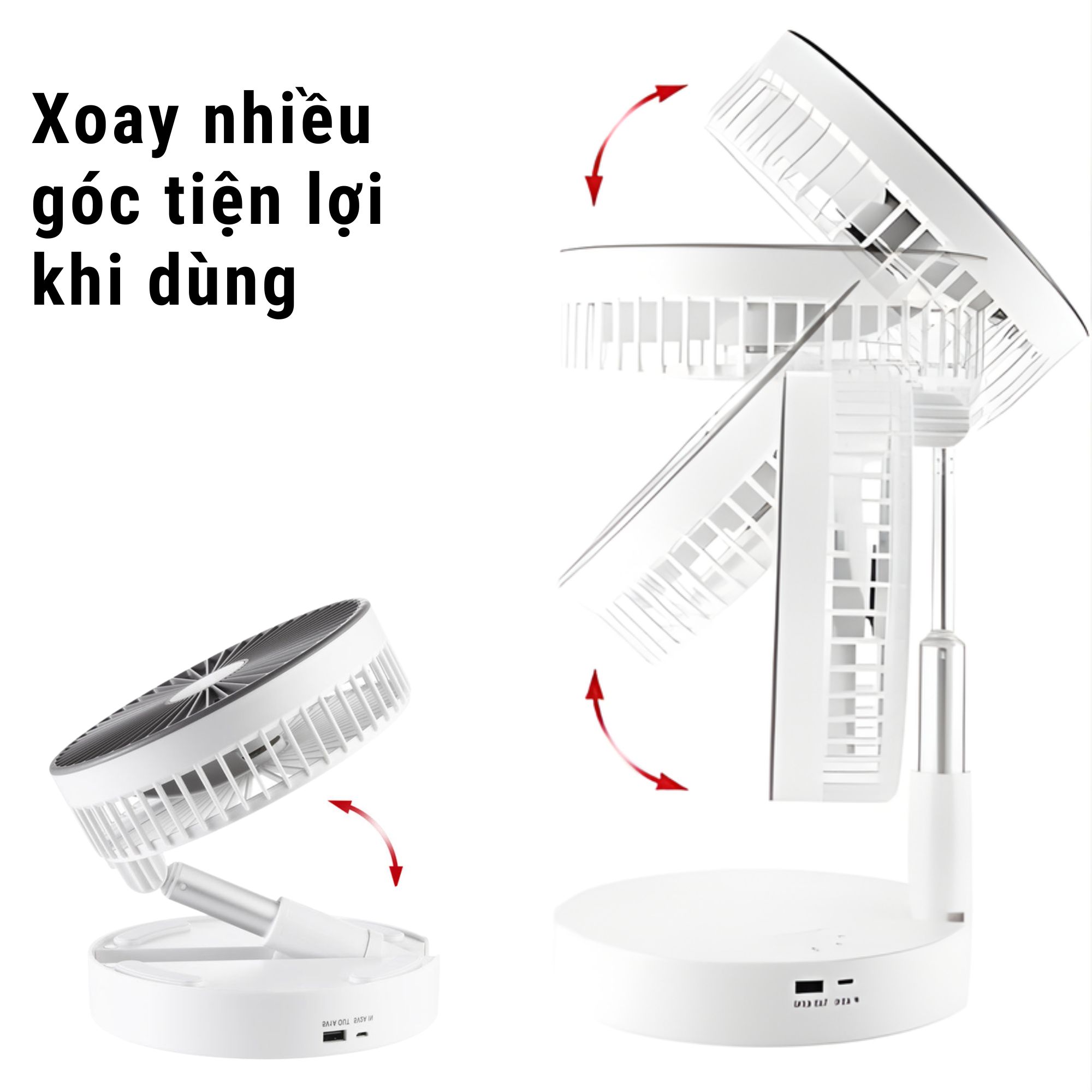 Quạt Tích Điện UNOLD 86720 Teleskop-Venti Cordless - Điểm Nhấn Tinh Tế Cho Không Gian Sống Hiện Đại