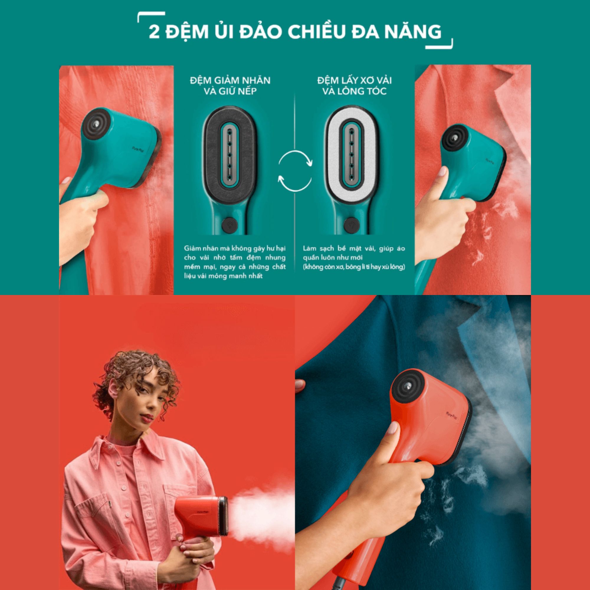 Bàn Là Hơi Nước Cầm Tay Tefal Pure POP DT202 - Giải Pháp Chăm Sóc Trang Phục Toàn Diện