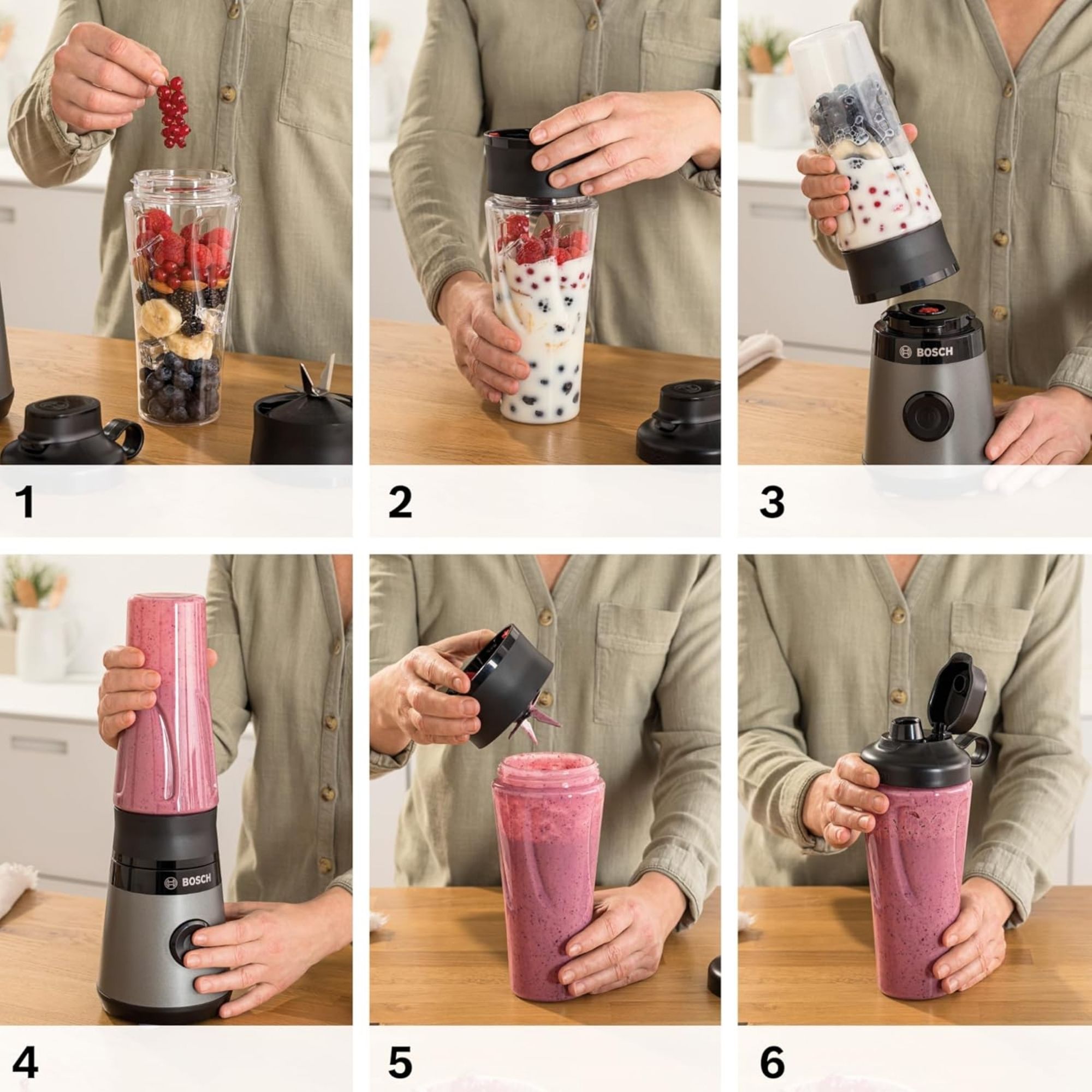 Máy Xay Sinh Tố Mini Bosch MMB2111S Chính Hãng - Giải Pháp Xay Nhuyễn Nhanh Chóng