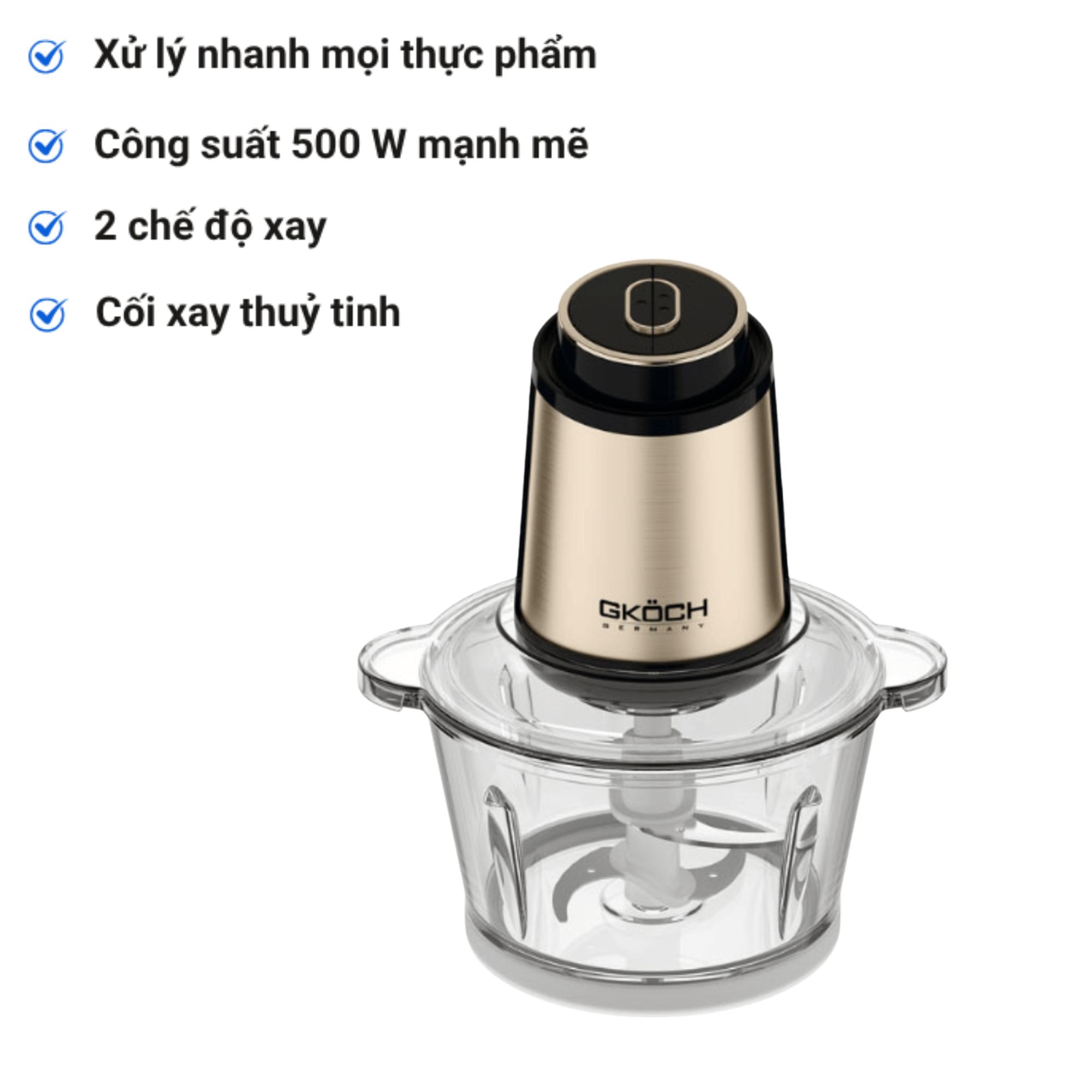 Máy Xay Thịt Gold GKÖCH 500W - Giải Pháp Chế Biến Thực Phẩm Toàn Diện