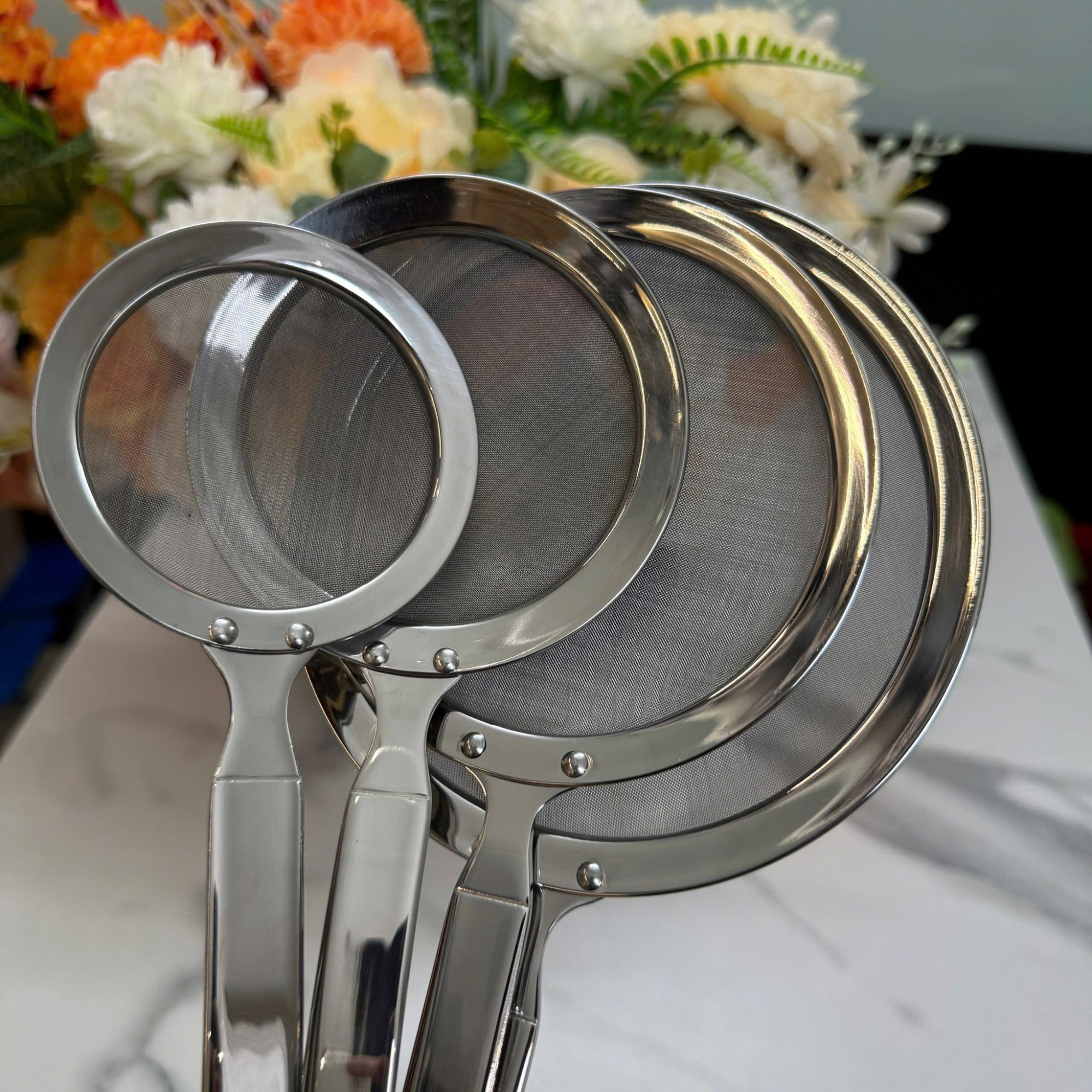 VỢT INOX ĐA NĂNG GUME – RÂY VỚT BỌT LỌC DẦU TIỆN LỢI