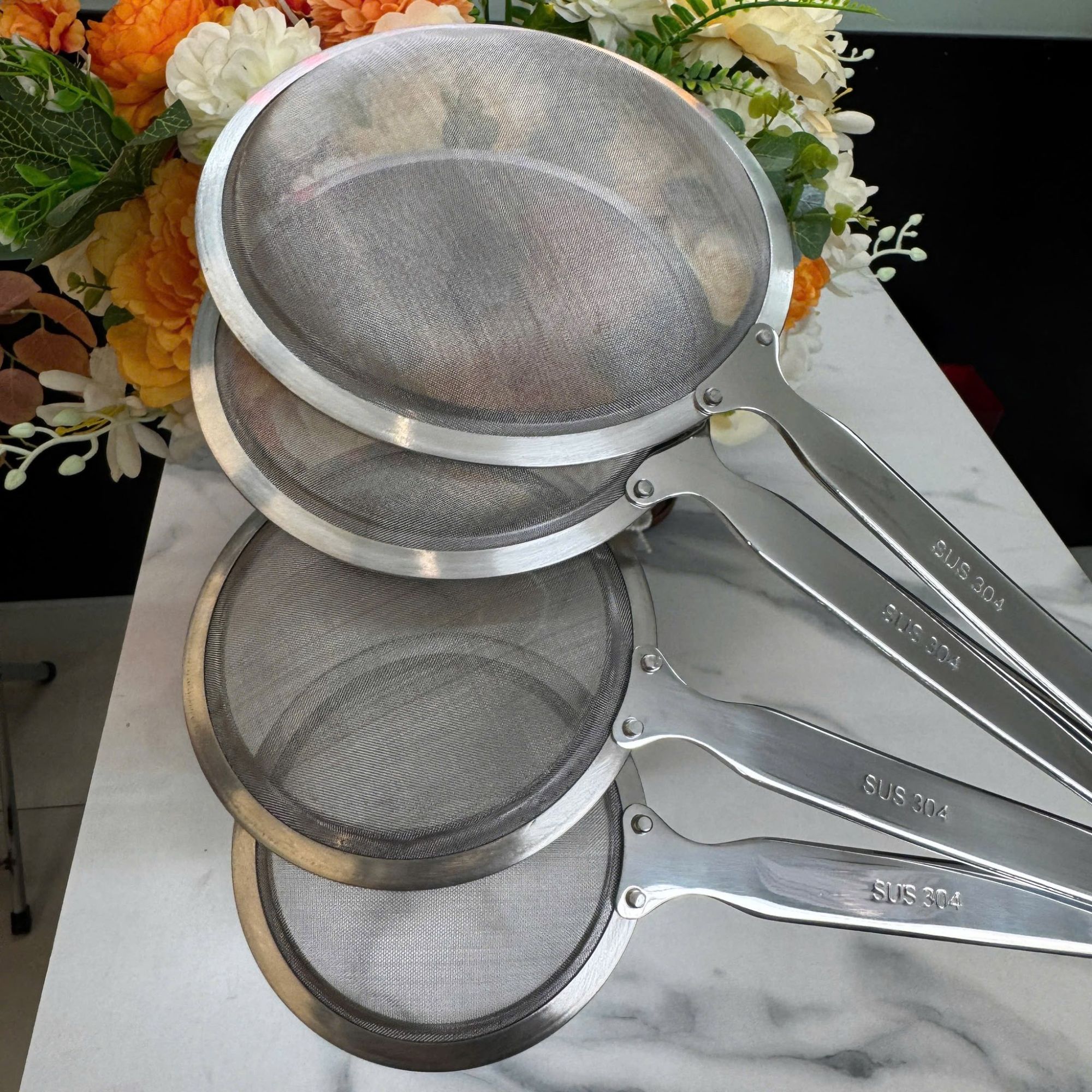 VỢT INOX ĐA NĂNG GUME – RÂY VỚT BỌT LỌC DẦU TIỆN LỢI