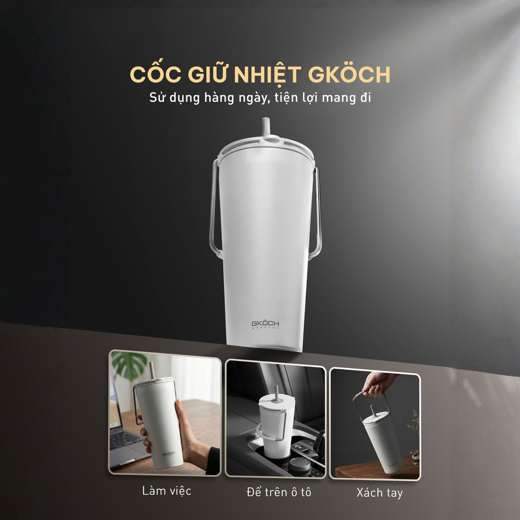 Cốc Giữ Nhiệt GKÖCH 600ML - Giải Pháp Lưu Trữ Nhiệt Độ Tối Ưu Cho Người Bận Rộn