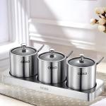 Set 3 Hũ Đựng Gia Vị CCKO Inox 304 Nắp Thủy Tinh – Giải Pháp Hoàn Hảo Cho Không Gian Bếp Hiện Đại