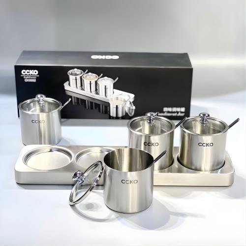 Set 4 Hũ Gia Vị CCKO Inox 304 - Dấu Ấn Thượng Lưu Cho Căn Bếp Đẳng Cấp