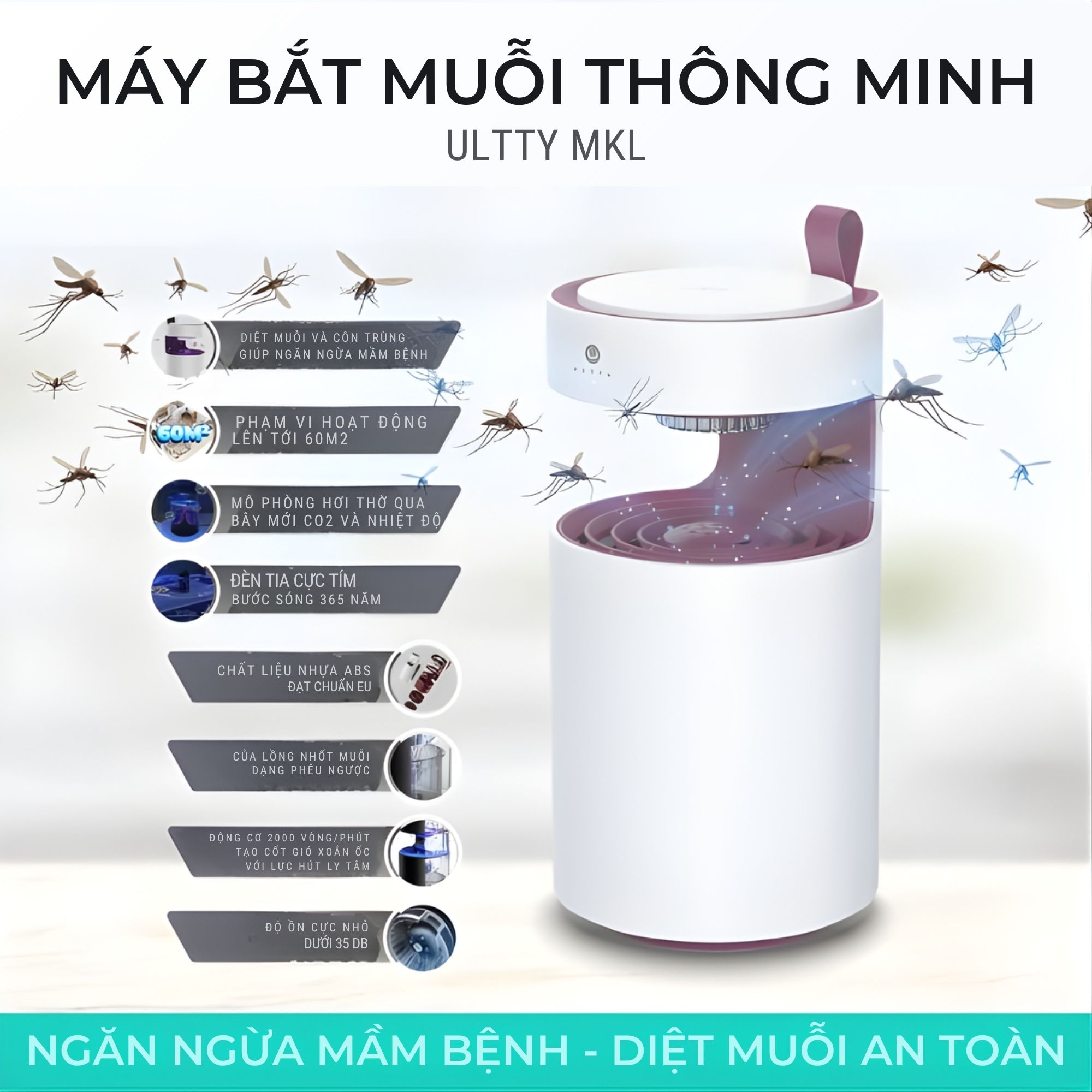 Máy Bắt Muỗi Thông Minh ULTTY MKL - Giải Pháp Bảo Vệ Sức Khỏe Toàn Diện