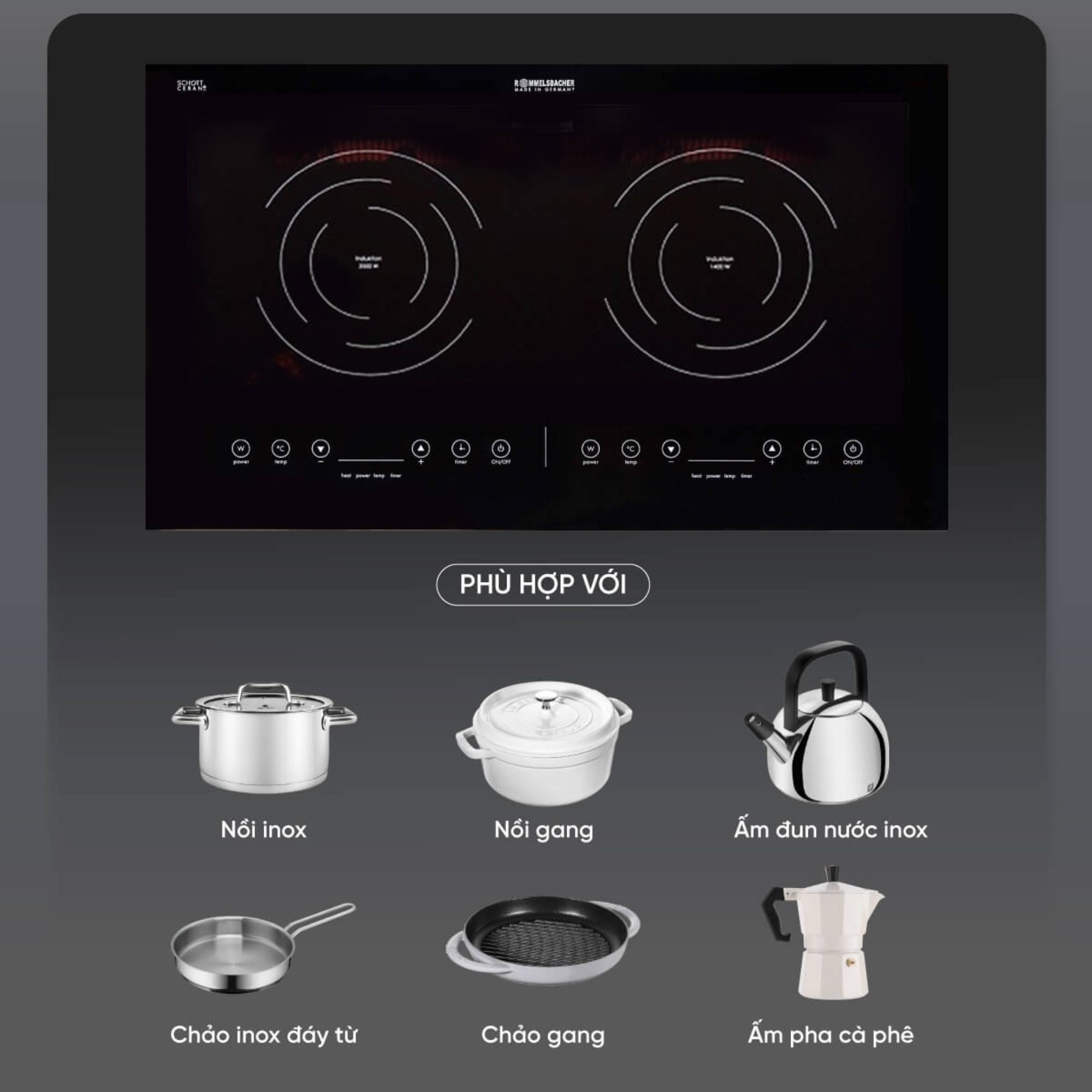 Bếp Từ Đôi Rommelsbacher CT 3410 IN - Điểm Nhấn Sang Trọng Cho Gian Bếp