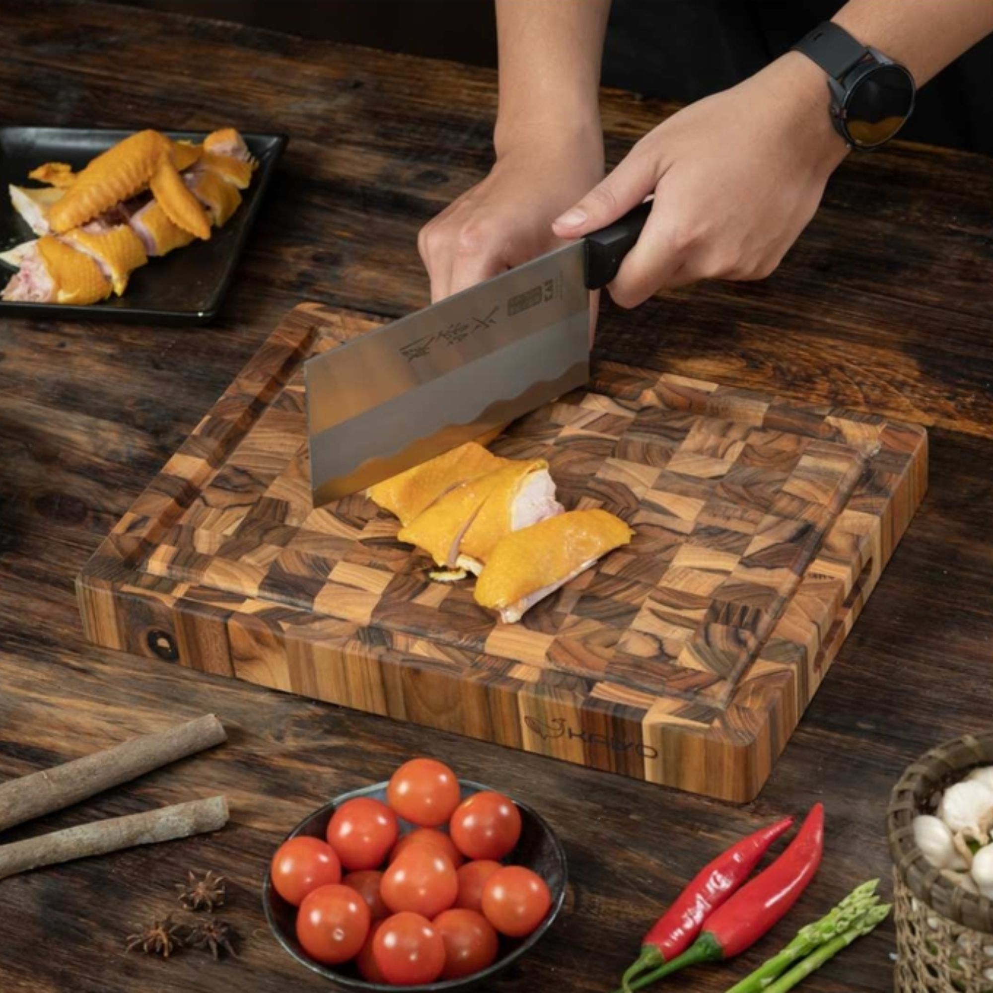 Thớt Gỗ Teak Kaiyo Nhật Bản Chính Hãng - Giải Pháp Hoàn Hảo Cho Không Gian Bếp Hiện Đại