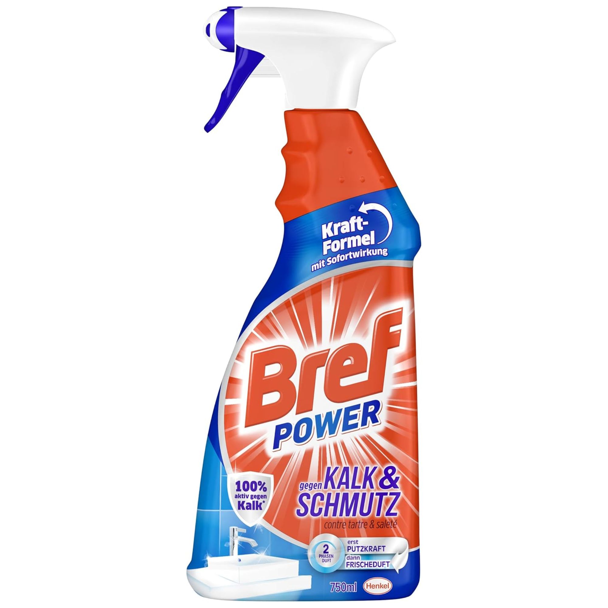 Xịt Vệ Sinh Bref Power 750ml - Đánh Bay Cặn Canxi Và Bụi Bẩn