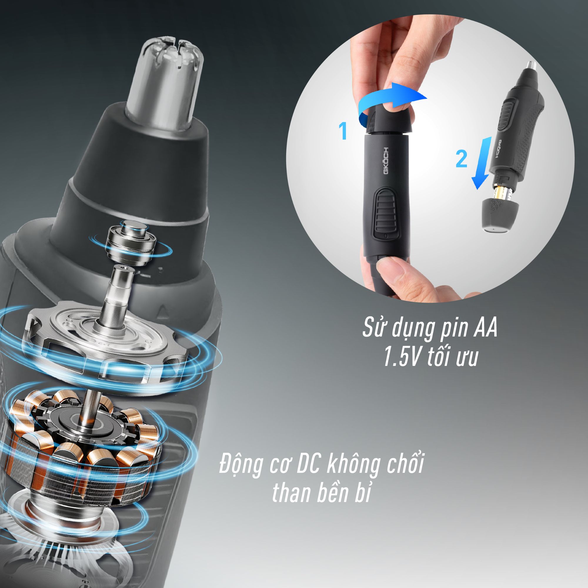 Máy Tỉa Lông Mũi GKÖCH SK129 - Phụ Kiện Nâng Tầm Phong Cách Quý Ông Hiện Đại