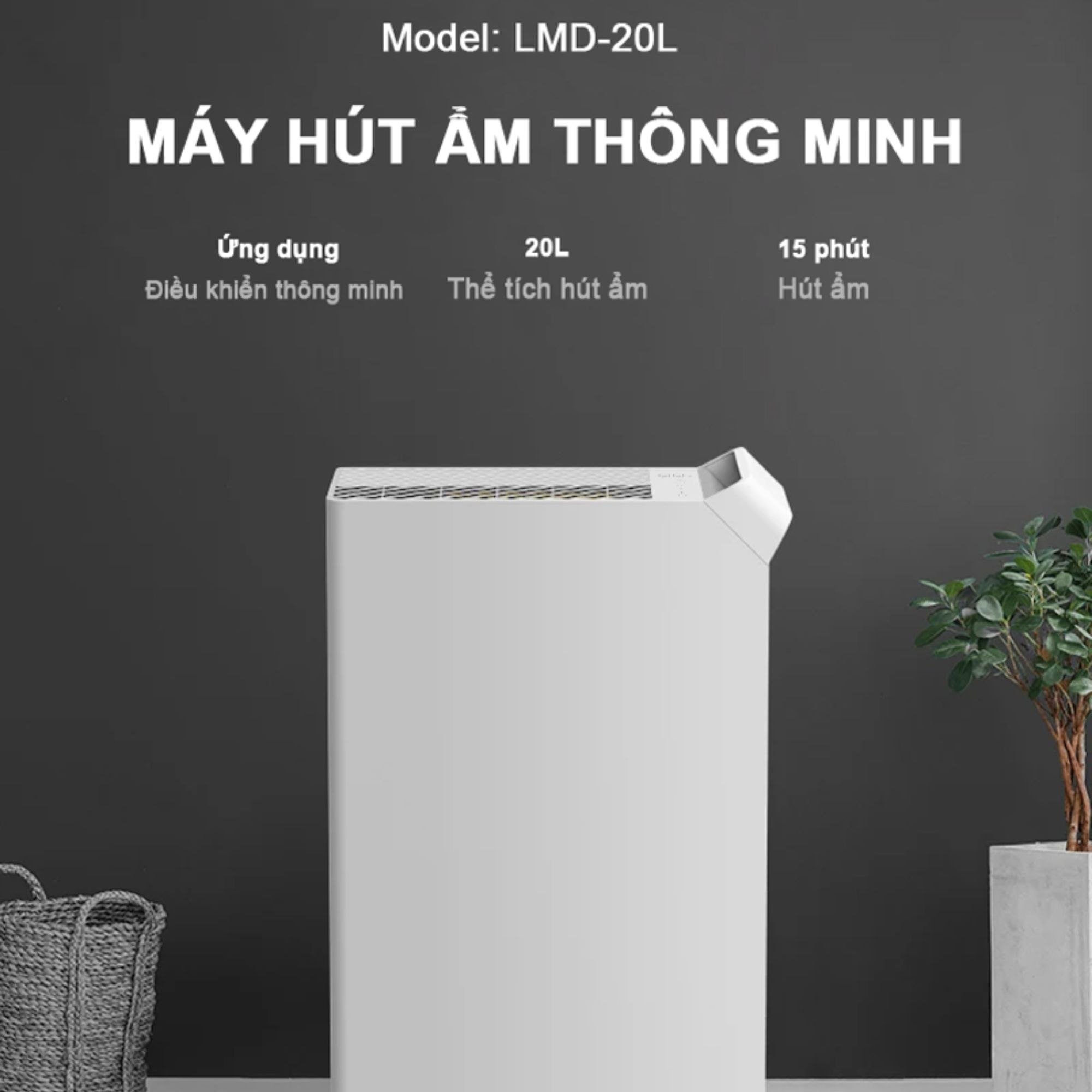 Máy Hút Ẩm Cao Cấp Lumias LMD-20L Công Suất 20L Ngày Lọc Khí HEPA