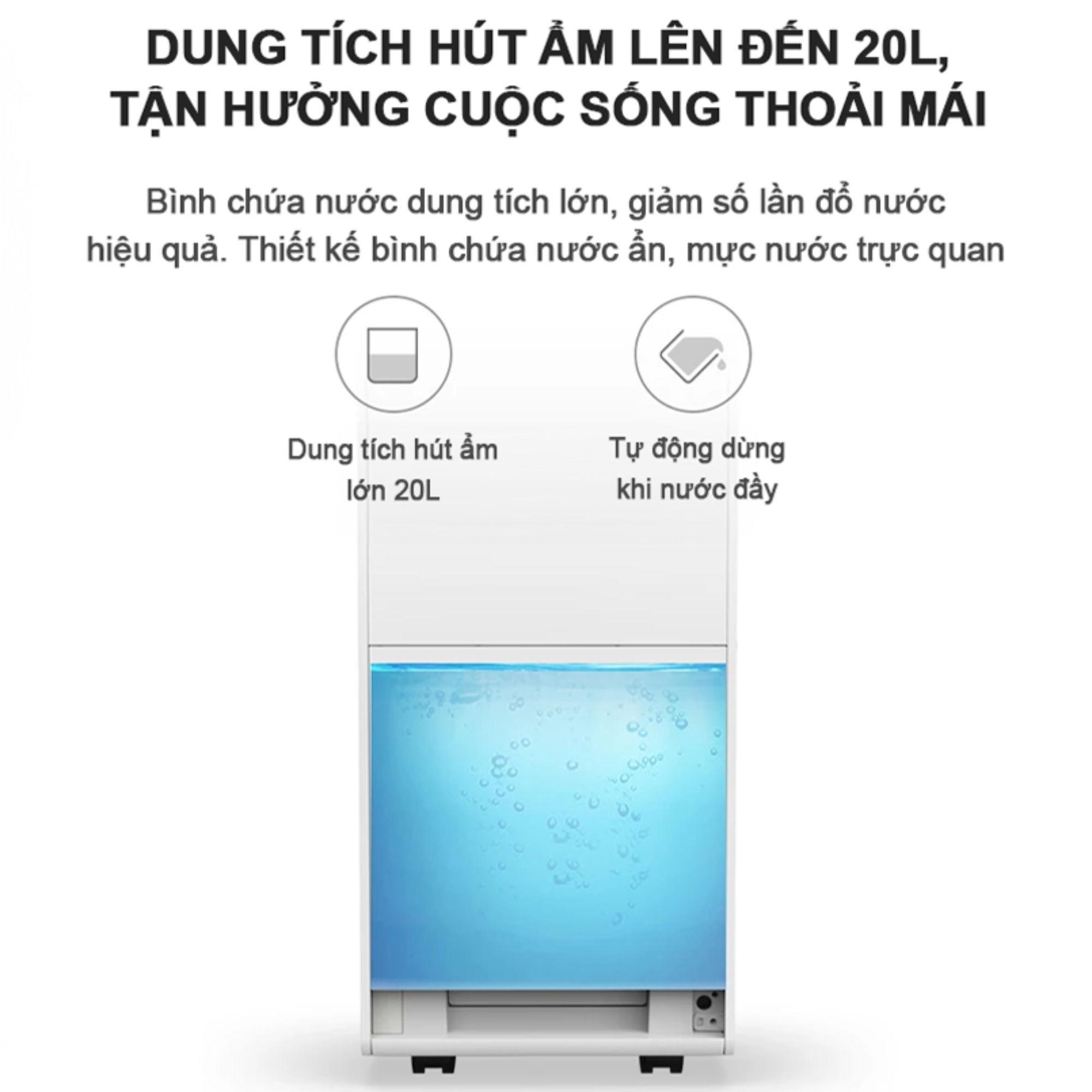 Máy Hút Ẩm Cao Cấp Lumias LMD-20L Công Suất 20L Ngày Lọc Khí HEPA