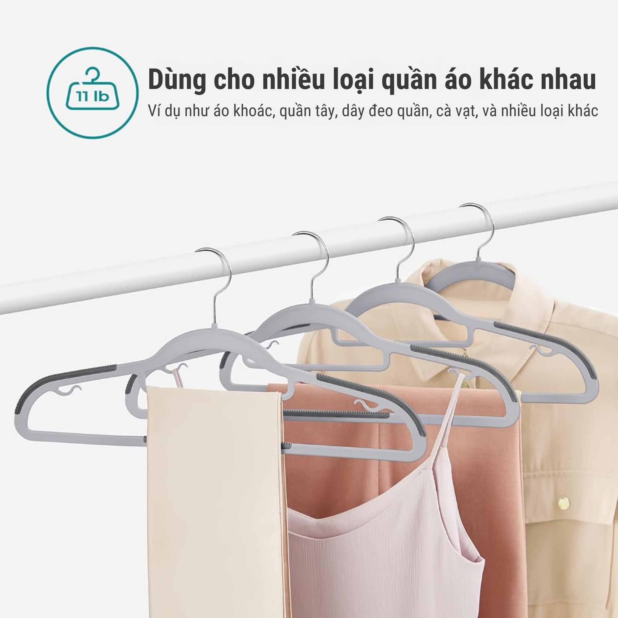 Set 50 Móc Treo Quần Áo Songmics HK87 - Nâng Tầm Không Gian Tủ Đồ Chuẩn Boutique