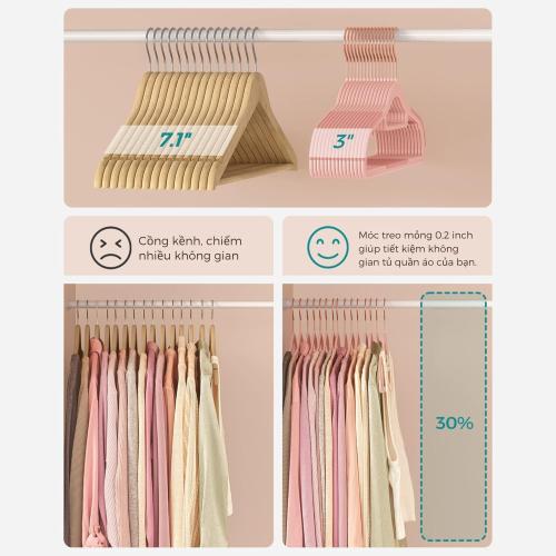 Set 50 Móc Treo Quần Áo Songmics HK87 - Nâng Tầm Không Gian Tủ Đồ Chuẩn Boutique