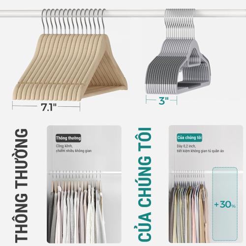 Set 50 Móc Treo Quần Áo Songmics HK87 - Nâng Tầm Không Gian Tủ Đồ Chuẩn Boutique