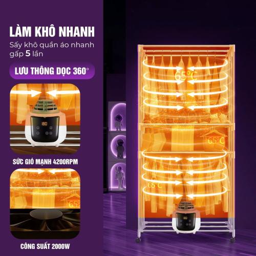 Tủ Sấy Quần Áo Gume GM-8222 - Giải Pháp Chăm Sóc Trang Phục Toàn Diện
