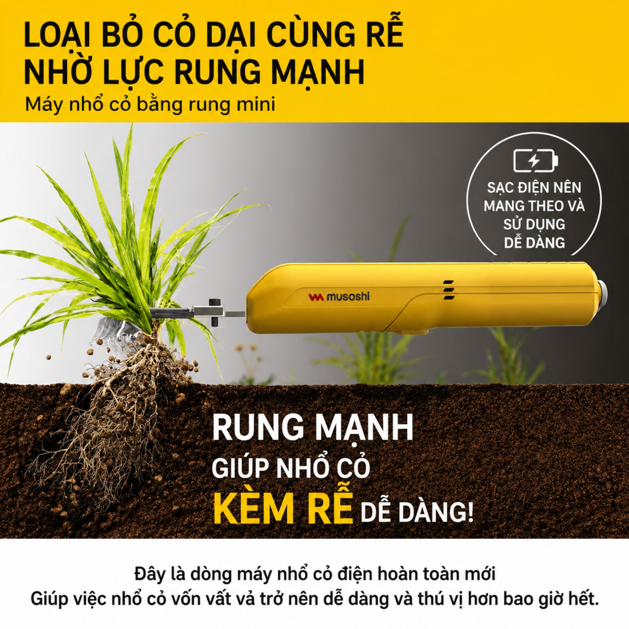 Máy Làm Cỏ Cầm Tay Musashi WE-730 - Đột Phá Công Nghệ Chăm Sóc Cảnh Quan Nhật Bản