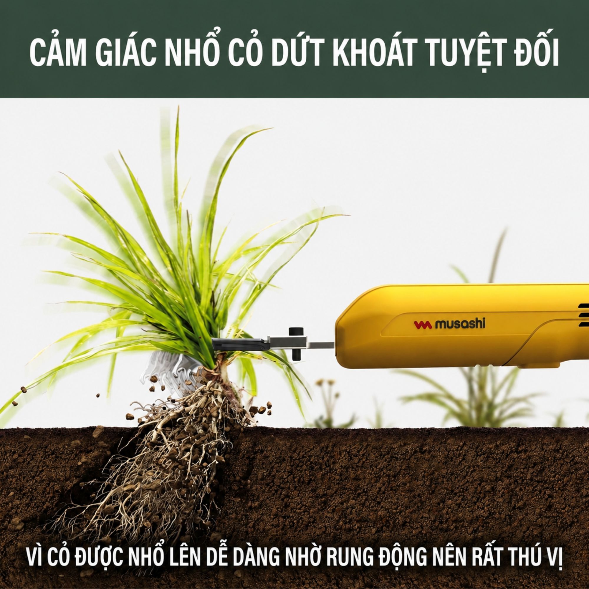 Máy Nhổ Cỏ Mini Musashi WE-740 - Kiến Tạo Không Gian Xanh Hoàn Mỹ Cho Gia Đình